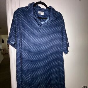 PGA Tour Navy Patterned Polo Shirt
